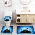 thumbnail image 1 of PUDMAD Halloween Scary Pumpkins in Grass Bats Full Moon Traditional Composition 3 Piece Bathroom Rugs Set Bath Rug Contour Mat and Toilet Lid Cover, 1 of 2