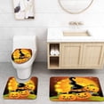 thumbnail image 1 of PUDMAD Halloween Witches Hat Spooky Pumpkins Magical Night Autumn Nature Full Moon Light Orange 3 Piece Bathroom Rugs Set Bath Rug Contour Mat and Toilet Lid Cover, 1 of 2