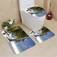thumbnail image 1 of PUDMAD Hammock Hanged Sand Beach 3 Piece Bathroom Rugs Set Bath Rug Contour Mat and Toilet Lid Cover, 1 of 2