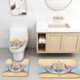 thumbnail image 1 of PUDMAD Hamsa Abstract Hamsa Hand Wings and Eye Artistic Mystical Spiritual Icon Turquoise Red 3 Piece Bathroom Rugs Set Bath Rug Contour Mat and Toilet Lid Cover, 1 of 2