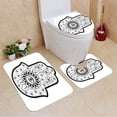 thumbnail image 1 of PUDMAD Hamsa Blooming Traditional Lily Flowers All Seeing Eye Floral Curls Ethnic Charm 3 Piece Bathroom Rugs Set Bath Rug Contour Mat and Toilet Lid Cover, 1 of 2