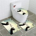 thumbnail image 1 of PUDMAD Hand Butterfly in Sky 3 Piece Bathroom Rugs Set Bath Rug Contour Mat and Toilet Lid Cover, 1 of 2