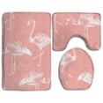 thumbnail image 1 of PUDMAD Hand Drawn Flamingoes 3 Piece Bathroom Rugs Set Bath Rug Contour Mat and Toilet Lid Cover, 1 of 2