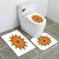 thumbnail image 1 of PUDMAD Hand Drawn Ornamental Sun for Anti Stress Colouring Page 3 Piece Bathroom Rugs Set Bath Rug Contour Mat and Toilet Lid Cover, 1 of 2