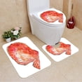 thumbnail image 1 of PUDMAD Hand Drawn Seashell 3 Piece Bathroom Rugs Set Bath Rug Contour Mat and Toilet Lid Cover, 1 of 2
