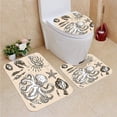 thumbnail image 1 of PUDMAD Hand Drawn Sketch Set sea Seafood 3 Piece Bathroom Rugs Set Bath Rug Contour Mat and Toilet Lid Cover, 1 of 2