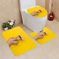 thumbnail image 1 of PUDMAD Hand Holding ice Cream Cone 3 Piece Bathroom Rugs Set Bath Rug Contour Mat and Toilet Lid Cover, 1 of 2