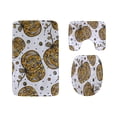 thumbnail image 1 of PUDMAD Hand-Painted Pumpkin Painting 3 Piece Bathroom Rugs Set Bath Rug Contour Mat and Toilet Lid Cover, 1 of 2