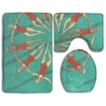 thumbnail image 1 of PUDMAD Handmade Swimming 3 Piece Bathroom Rugs Set Bath Rug Contour Mat and Toilet Lid Cover, 1 of 2