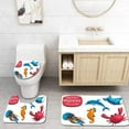 thumbnail image 1 of PUDMAD Handmade plasticine Summer sea Life Collection 3 Piece Bathroom Rugs Set Bath Rug Contour Mat and Toilet Lid Cover, 1 of 2
