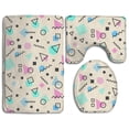 thumbnail image 1 of PUDMAD Happy Birthday 3 Piece Bathroom Rugs Set Bath Rug Contour Mat and Toilet Lid Cover, 1 of 2
