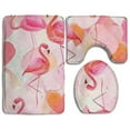thumbnail image 1 of PUDMAD Happy Christmas 3 Piece Bathroom Rugs Set Bath Rug Contour Mat and Toilet Lid Cover, 1 of 2