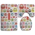 thumbnail image 1 of PUDMAD Happy Christmass Daruma 3 Piece Bathroom Rugs Set Bath Rug Contour Mat and Toilet Lid Cover, 1 of 2