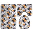thumbnail image 1 of PUDMAD Happy Halloween Witch Cat 3 Piece Bathroom Rugs Set Bath Rug Contour Mat and Toilet Lid Cover, 1 of 2
