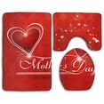 thumbnail image 1 of PUDMAD Happy Mothers Day 3 Piece Bathroom Rugs Set Bath Rug Contour Mat and Toilet Lid Cover, 1 of 2