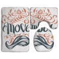 thumbnail image 1 of PUDMAD Happy Movember 3 Piece Bathroom Rugs Set Bath Rug Contour Mat and Toilet Lid Cover, 1 of 2