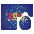 thumbnail image 1 of PUDMAD Happy New Year 2018 3 Piece Bathroom Rugs Set Bath Rug Contour Mat and Toilet Lid Cover, 1 of 2