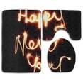 thumbnail image 1 of PUDMAD Happy New Year 3 Piece Bathroom Rugs Set Bath Rug Contour Mat and Toilet Lid Cover, 1 of 2