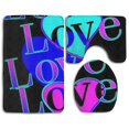 thumbnail image 1 of PUDMAD Happy Valentine's Day 3 Piece Bathroom Rugs Set Bath Rug Contour Mat and Toilet Lid Cover, 1 of 2
