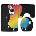 thumbnail image 1 of PUDMAD Haters Gonna Hate Unicorn 3 Piece Bathroom Rugs Set Bath Rug Contour Mat and Toilet Lid Cover, 1 of 2