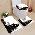 thumbnail image 1 of PUDMAD Haunted House Silhouette Theme 4 3 Piece Bathroom Rugs Set Bath Rug Contour Mat and Toilet Lid Cover, 1 of 2