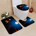 thumbnail image 1 of PUDMAD Haunted House in Halloween Night 3 Piece Bathroom Rugs Set Bath Rug Contour Mat and Toilet Lid Cover, 1 of 2