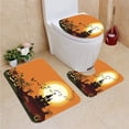 thumbnail image 1 of PUDMAD Haunted House in Moon 3 Piece Bathroom Rugs Set Bath Rug Contour Mat and Toilet Lid Cover, 1 of 2