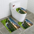 thumbnail image 1 of PUDMAD Hawaii 3 Piece Bathroom Rugs Set Bath Rug Contour Mat and Toilet Lid Cover, 1 of 2