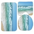 thumbnail image 1 of PUDMAD Hawaii Beach Waves 3 Piece Bathroom Rugs Set Bath Rug Contour Mat and Toilet Lid Cover, 1 of 2