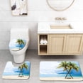 thumbnail image 1 of PUDMAD Hawaiian Cloudy Sky Boat in Sea Palm Trees Sandy Beach Thailand Seascape 3 Piece Bathroom Rugs Set Bath Rug Contour Mat and Toilet Lid Cover, 1 of 2