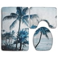 thumbnail image 1 of PUDMAD Hawaiian Coast Plam Tree 3 Piece Bathroom Rugs Set Bath Rug Contour Mat and Toilet Lid Cover, 1 of 2