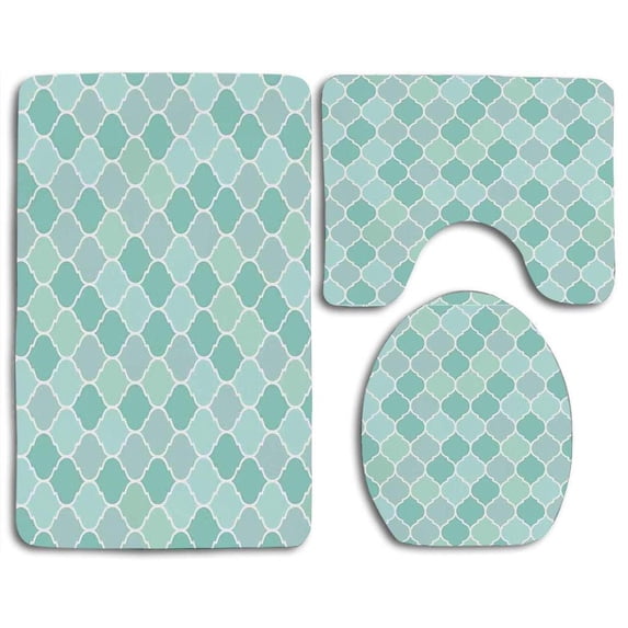 PUDMAD Hawaiian Exotic Flowers Blooms Summertime Getaway Dream Vacation Enjoyment Fun 3 Piece Bathroom Rugs Set Bath Rug Contour Mat and Toilet Lid Cover