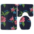 thumbnail image 1 of PUDMAD Hawaiian Flower 3 Piece Bathroom Rugs Set Bath Rug Contour Mat and Toilet Lid Cover, 1 of 2