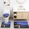 thumbnail image 1 of PUDMAD Hawaiian Houses Clear Sky Full Moon and Moonlight Reflection at Daybreak on a 3 Piece Bathroom Rugs Set Bath Rug Contour Mat and Toilet Lid Cover, 1 of 2