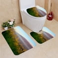 thumbnail image 1 of PUDMAD Hawaiian Wildflowers Snowcapped Mauna Kea in Distance 3 Piece Bathroom Rugs Set Bath Rug Contour Mat and Toilet Lid Cover, 1 of 2
