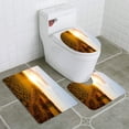 thumbnail image 1 of PUDMAD Hazy Rural Landscape in Sunrise Light Scottish Highlands 3 Piece Bathroom Rugs Set Bath Rug Contour Mat and Toilet Lid Cover, 1 of 2