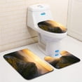 thumbnail image 1 of PUDMAD Hazy Sunset in Anboto Mountain Range 3 Piece Bathroom Rugs Set Bath Rug Contour Mat and Toilet Lid Cover, 1 of 2