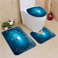 thumbnail image 1 of PUDMAD He Shape Frozen Lake 3 Piece Bathroom Rugs Set Bath Rug Contour Mat and Toilet Lid Cover, 1 of 2