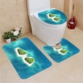 thumbnail image 1 of PUDMAD He Shaped Tropical Island 3 Piece Bathroom Rugs Set Bath Rug Contour Mat and Toilet Lid Cover, 1 of 2
