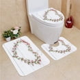 thumbnail image 1 of PUDMAD He Symbol Made Flowers 3 Piece Bathroom Rugs Set Bath Rug Contour Mat and Toilet Lid Cover, 1 of 2