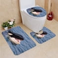 thumbnail image 1 of PUDMAD Head Whale 3 Piece Bathroom Rugs Set Bath Rug Contour Mat and Toilet Lid Cover, 1 of 2
