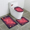 thumbnail image 1 of PUDMAD Heart Arrow fire 01 3 Piece Bathroom Rugs Set Bath Rug Contour Mat and Toilet Lid Cover, 1 of 2