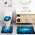 thumbnail image 1 of PUDMAD Heart Shape On Frozen Lake 3 Piece Bathroom Rugs Set Bath Rug Contour Mat and Toilet Lid Cover, 1 of 2