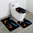 thumbnail image 1 of PUDMAD Heart from red and Blue fire 3 Piece Bathroom Rugs Set Bath Rug Contour Mat and Toilet Lid Cover, 1 of 2