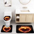 thumbnail image 1 of PUDMAD Heart in Flame 3 Piece Bathroom Rugs Set Bath Rug Contour Mat and Toilet Lid Cover, 1 of 2