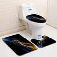 thumbnail image 1 of PUDMAD Heat Cold 3 Piece Bathroom Rugs Set Bath Rug Contour Mat and Toilet Lid Cover, 1 of 2