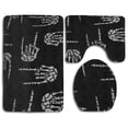 thumbnail image 1 of PUDMAD Heavy Metal Skull Rock Hand 3 Piece Bathroom Rugs Set Bath Rug Contour Mat and Toilet Lid Cover, 1 of 2
