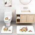 thumbnail image 1 of PUDMAD Hedgehog Cartoon Hedgehog Bird and a Christmas Tree Pulling Sled Holiday Themed 3 Piece Bathroom Rugs Set Bath Rug Contour Mat and Toilet Lid Cover, 1 of 2