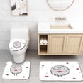 thumbnail image 1 of PUDMAD Hedgehog Happy Apples and Leaves Doodle Style Cartoon Drawing Fun 3 Piece Bathroom Rugs Set Bath Rug Contour Mat and Toilet Lid Cover, 1 of 2
