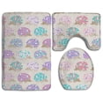 thumbnail image 1 of PUDMAD Hedgehog Polkadot Oven Mitts 3 Piece Bathroom Rugs Set Bath Rug Contour Mat and Toilet Lid Cover, 1 of 2